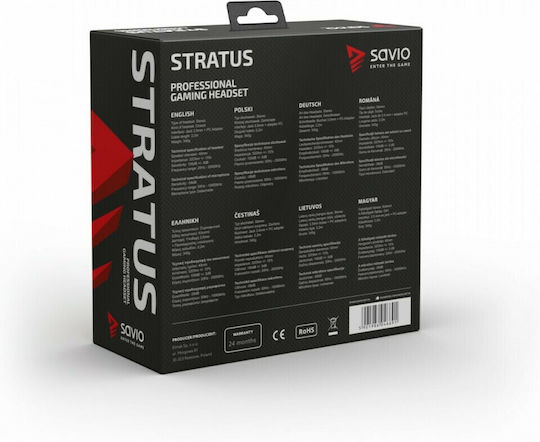Savio Stratus Over Ear Gaming Headset με σύνδεση 3.5mm