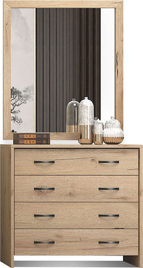 Bodenstehende Schminktisch Schlafzimmer Nr4 Holz Latte mit Spiegel 86x40x78cm