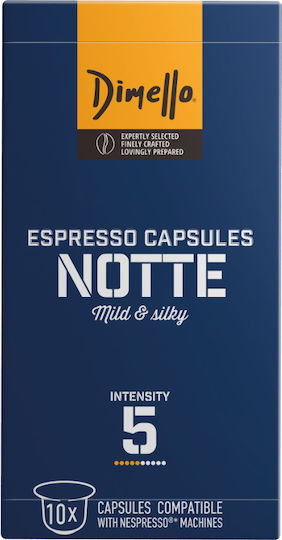Dimello Kapseln Espresso Notte Kompatibel mit Maschine Nespresso 100Mützen