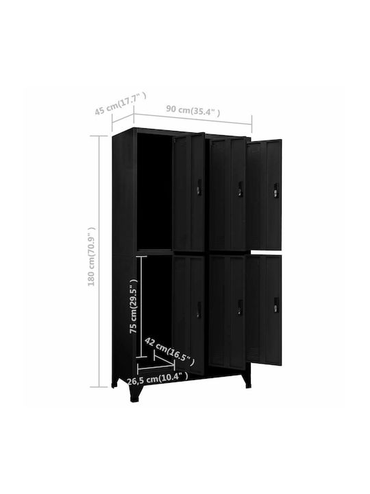 Шкаф Метал с 6 шкафчета 90x45x180бр