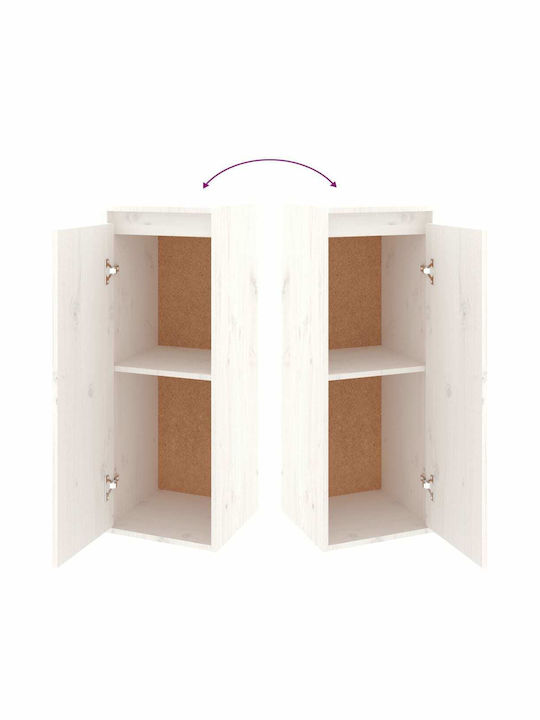 Wooden Living Room TV Unit White L130xW30xH80cm