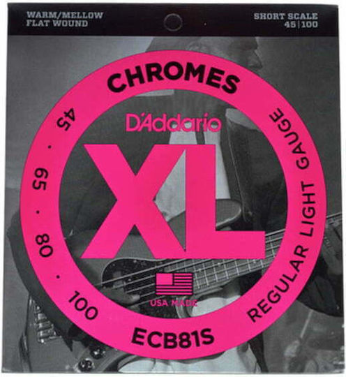 Daddario XL Chromes Corzi Pentru Bas Oțel Inoxidabil 4 Bucăți Scară Scurtă