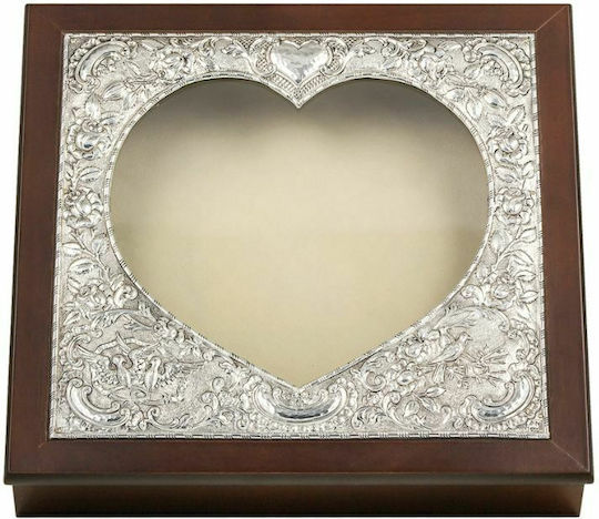 Silver Astron Cutie pentru Coroană de Nuntă Pătrată Maro 26.5x28.5εκ.