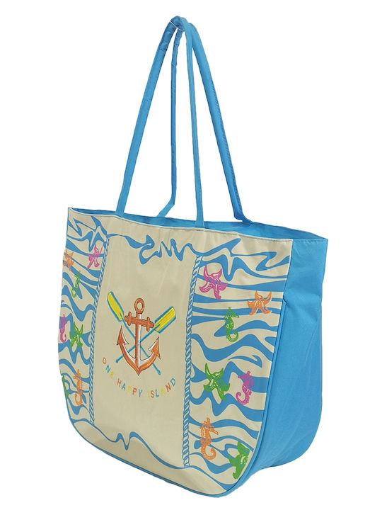 Mi-tu Exclusive Sea Bag Turquoise/Beige Fabric 02.02608