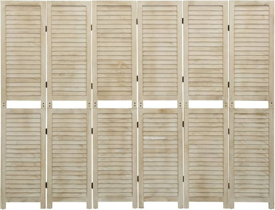 vidaXL Διακοσμητικό Παραβάν Ξύλινο με 6 Φύλλα 210x165cm