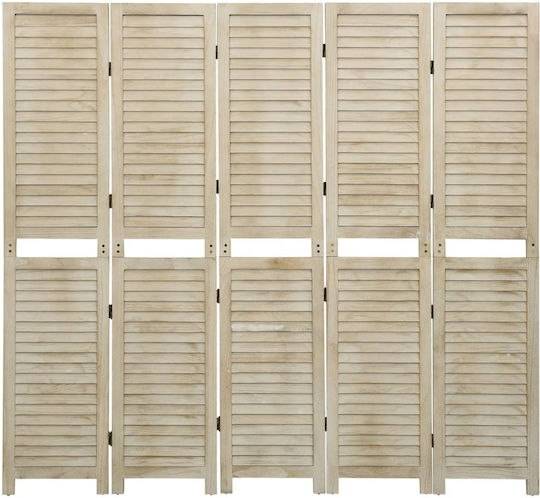 vidaXL Διακοσμητικό Παραβάν Ξύλινο με 5 Φύλλα 175x165cm