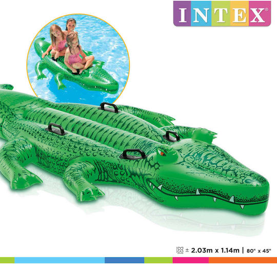 Intex Kinder-Equipment Weiterfahren Wasserfahrzeug Krokodil mit Griffen Grünes 203cm