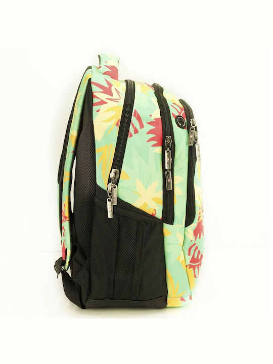 Maui & Sons Summer Flower School Bag Backpack Junior High-High School Multicolour with Water Bottle Holder 40Liters