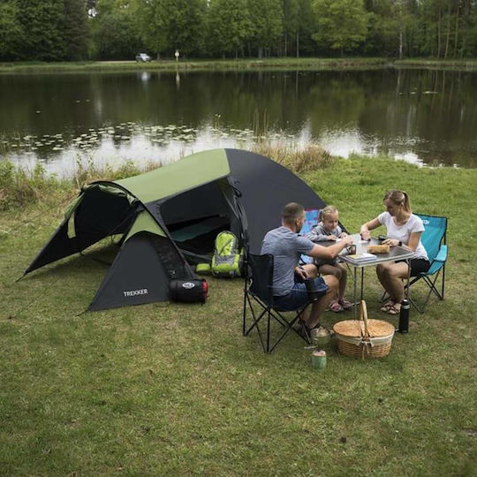 Nils Trekker Camping Tent Tunnel Mountaineering Green with Double Cloth 4 Seasons for 4 People Waterproof 3000mm 340x240x130cm
