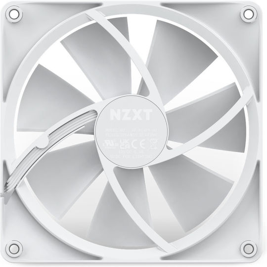 NZXT F140 Gehäuselüfter (1800rpm / 89,48cfm) mit RGB-Beleuchtung und Verbindung 4-Pin PWM Weiß