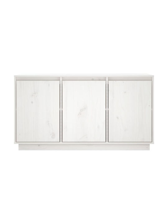 Bufet din Lemn Masiv Alb 111x34x60cm