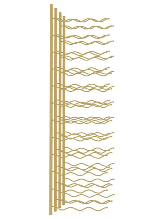 vidaXL Perete Suport pentru Sticle Metal pentru 36 Sticle Auriu 30.5x116cm