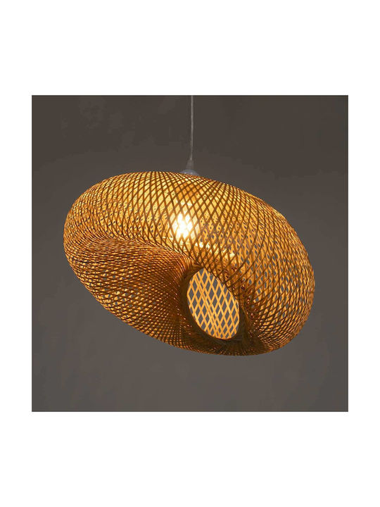 GloboStar Caribbean Pendant Light Beige Grid with Socket E27 45cm