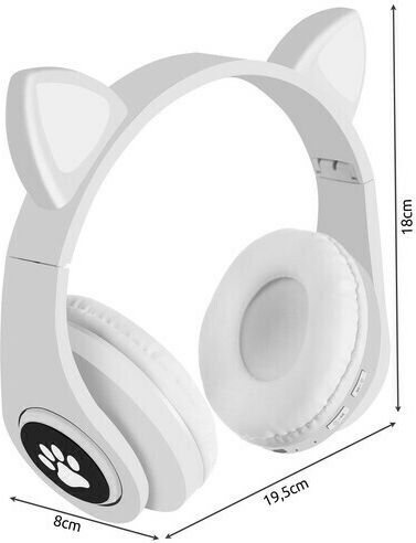 Bluetooth Wireless On Ear Headphones with Radio with 7 hours of Operation White