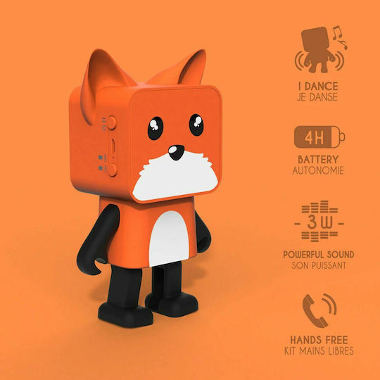 Mob Dancing Animals Fox Bluetooth Speaker 3W with Battery Life up to 4 hours Multicolour