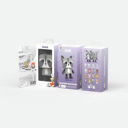 Mobility On Board Dancing Animals Ηχείο Bluetooth 3W με Διάρκεια Μπαταρίας έως 4 ώρες Raccoon