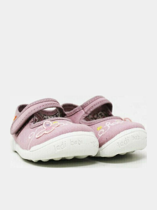 Kids Ballerinas with Hoop & Loop Closure Pink