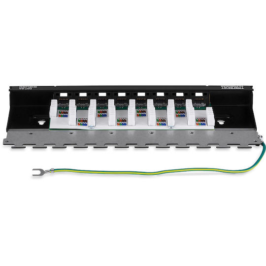 Trendnet Patch Panel Shielded για Rack 1U 8 Θυρών cat6a Μαύρο