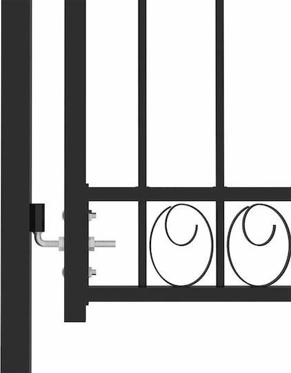 vidaXL Metal Fence Panel in Black Color 1.0x1.5m