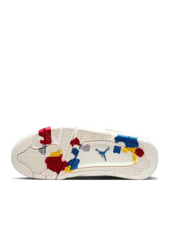 Air  4 Retro Дамски Маратонки Sail / Cement Grey / Fire Red