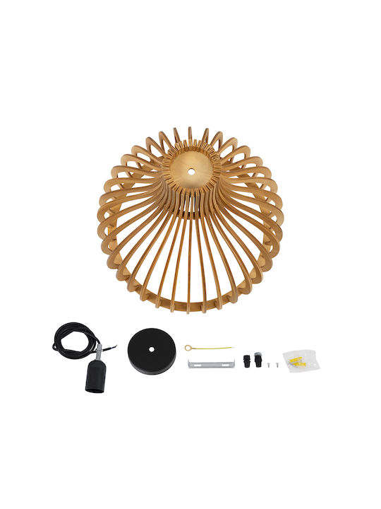 GloboStar Scandinavia Ceiling Light Beige Grid with E27 Socket 35x35x35cm