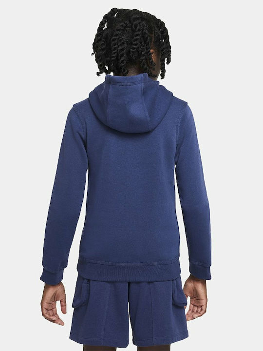 Fleece Hanorac Copii cu Glugă și Buzunare Albastru Sportswear Club