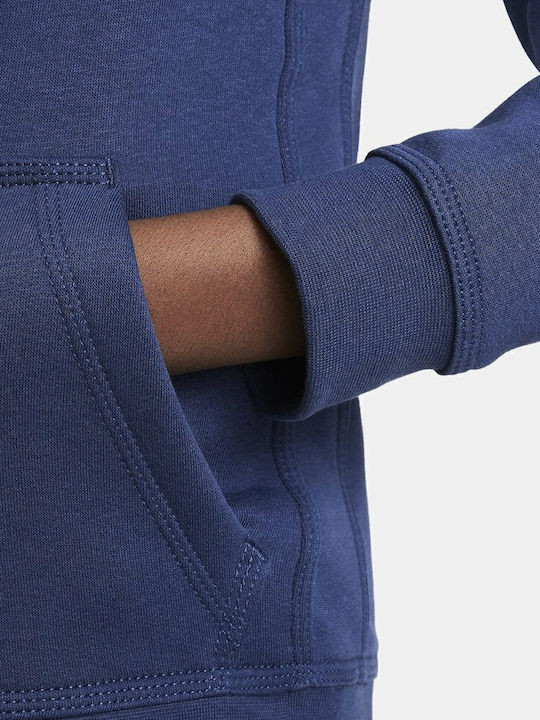 Fleece Hanorac Copii cu Glugă și Buzunare Albastru Sportswear Club