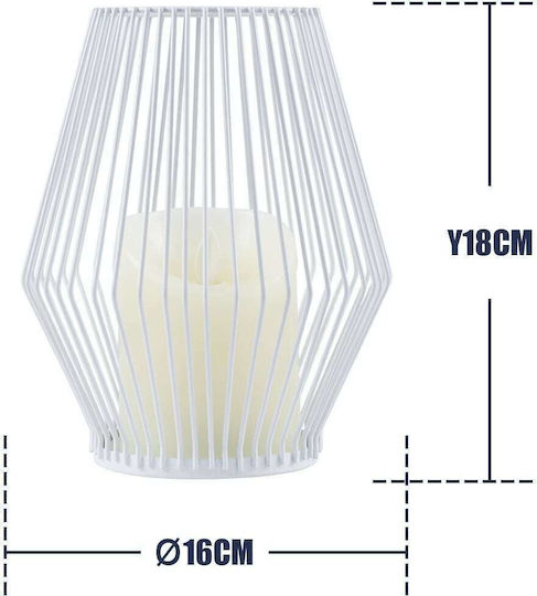GloboStar Διακοσμητικό Φωτιστικό Cadle LED Θερμό Λευκό 2700K Κερί 16x16x18εκ.