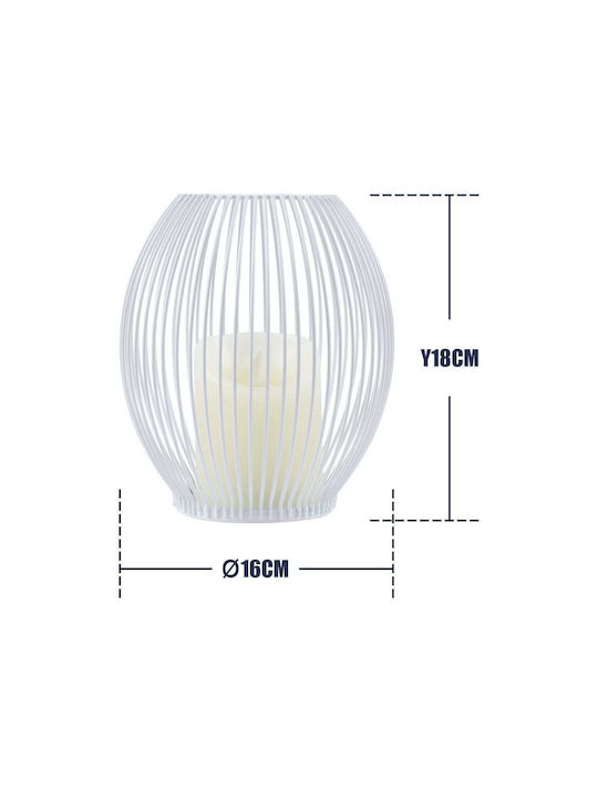 GloboStar Candle Dekorative Lampe Wachs-Politur Weiß