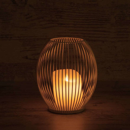 GloboStar Candle Dekorative Lampe Wachs-Politur Weiß