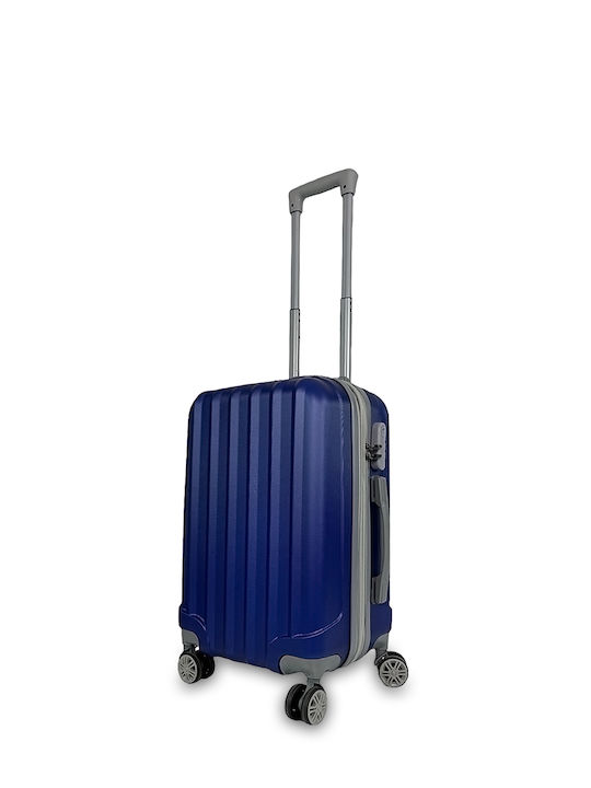 Santorini 01000440 Cabin Travel Suitcase Hard Blue with 4 Wheels Height 55cm 01000440