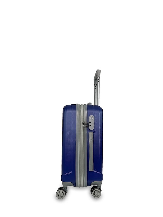 Santorini 01000440 Cabin Travel Suitcase Hard Blue with 4 Wheels Height 55cm 01000440