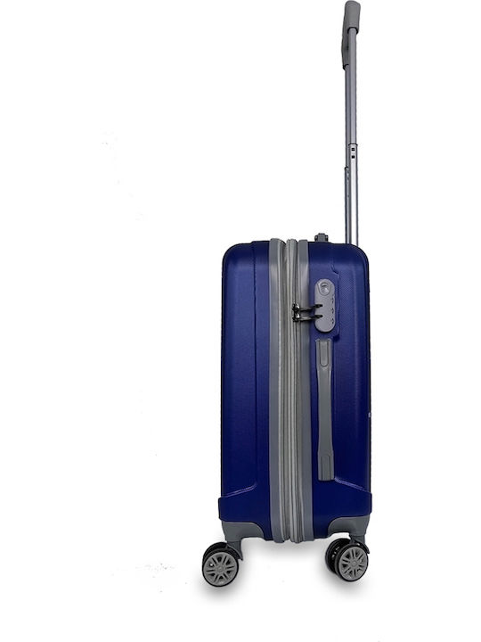 Santorini 01000440 Cabin Travel Suitcase Hard Blue with 4 Wheels Height 55cm 01000440
