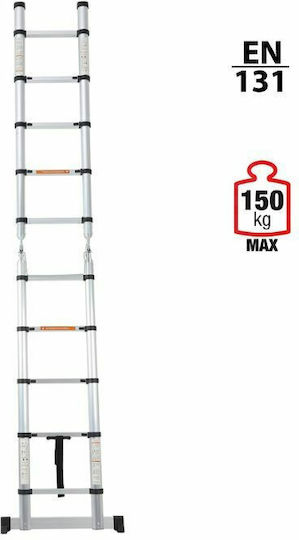 Vesta Telescopic Ladder Aluminum 10 of Steps with Maximum Height 3.2m