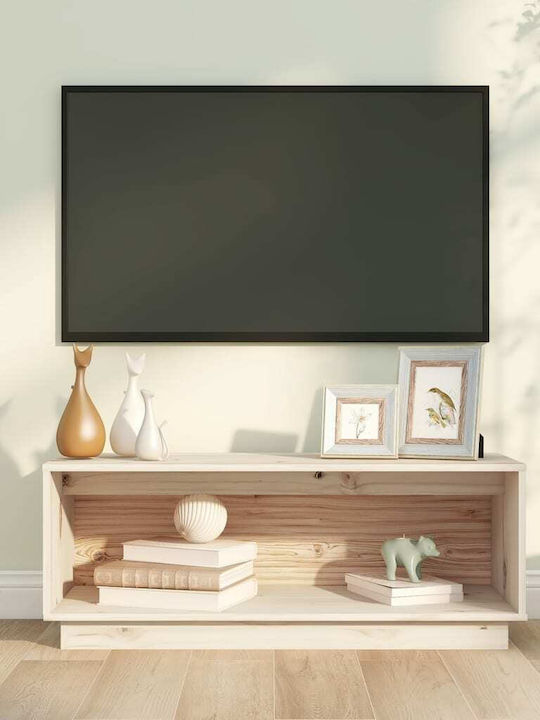 Solid Wood TV Furniture Natural L90xW35xH35cm