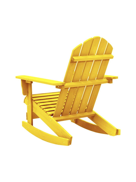 Κουνιστή Καρέκλα Ξύλινη Adirondack Κίτρινο 70x91.5x92εκ.