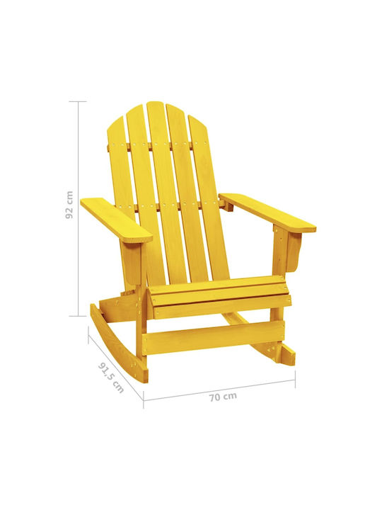 Κουνιστή Καρέκλα Ξύλινη Adirondack Κίτρινο 70x91.5x92εκ.
