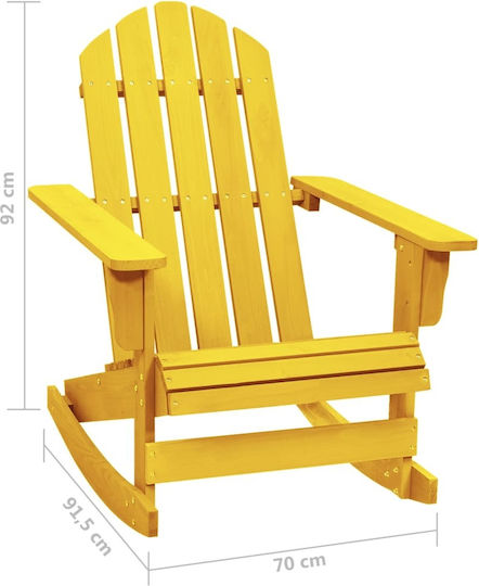 Люлеещ се Градински Стол Дървен Adirondack Жълт 70x91.5x92см