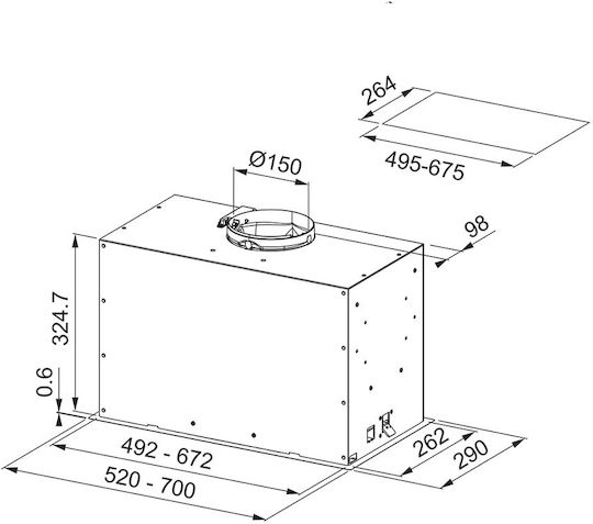 Franke New Box FBFE WH A70 Absaugmechanismus 70cm Weiß