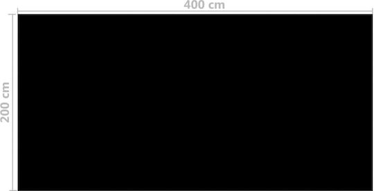 vidaXL Solar Rechteckige Poolabdeckung Poolabdeckung Schwarz 400x200 cm aus Polyethylen 400x200cm 1Stück