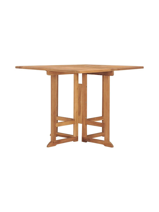 Garden Table for Small Outdoor Spaces from Teak Foldable Brown 90x90x75cm