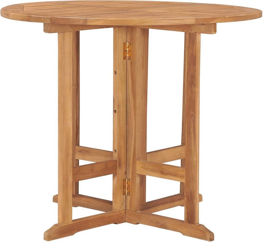 Garden Table for Small Outdoor Spaces from Teak Foldable Brown 90x90x75cm