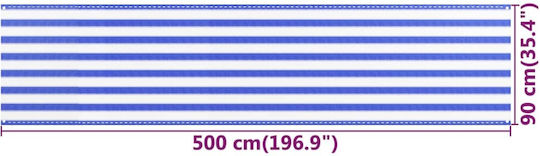 vidaXL Rectangular Shade Divider Blue in Roll With Hoop 0.9x5m 160gr/m²