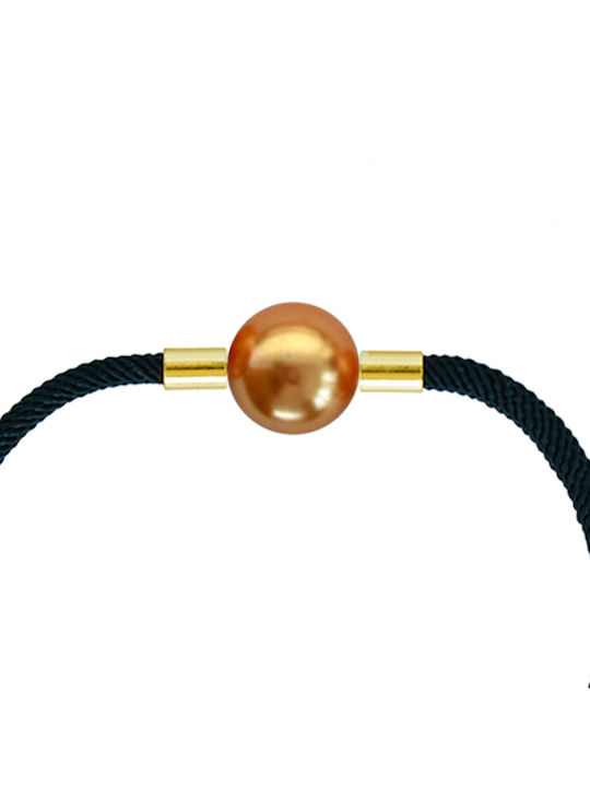 Bracelet with gold Shell Pearl and thread - S124343G