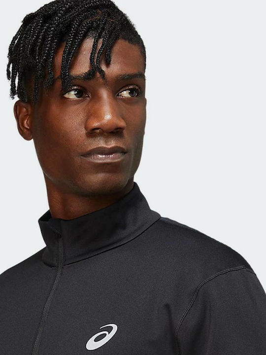 Core Sportliche Langarm Herrenbluse Schwarz