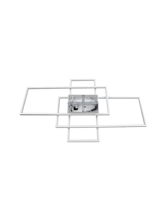 GloboStar Quadra Ceiling Mount Light 105cm White with Integrated LED and Remote Control