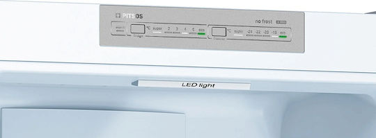 Pitsos Ψυγειοκαταψύκτης 368lt Total NoFrost Υ203xΠ60xΒ66εκ. Inox PKNB39VIEP
