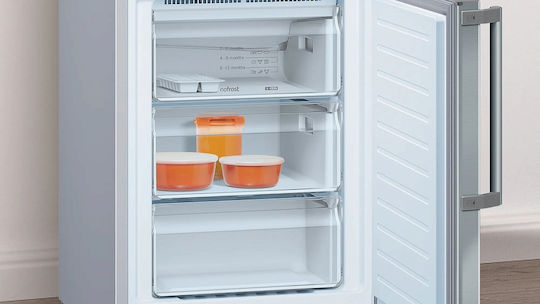 Pitsos Ψυγειοκαταψύκτης 368lt Total NoFrost Υ203xΠ60xΒ66εκ. Inox PKNB39VIEP