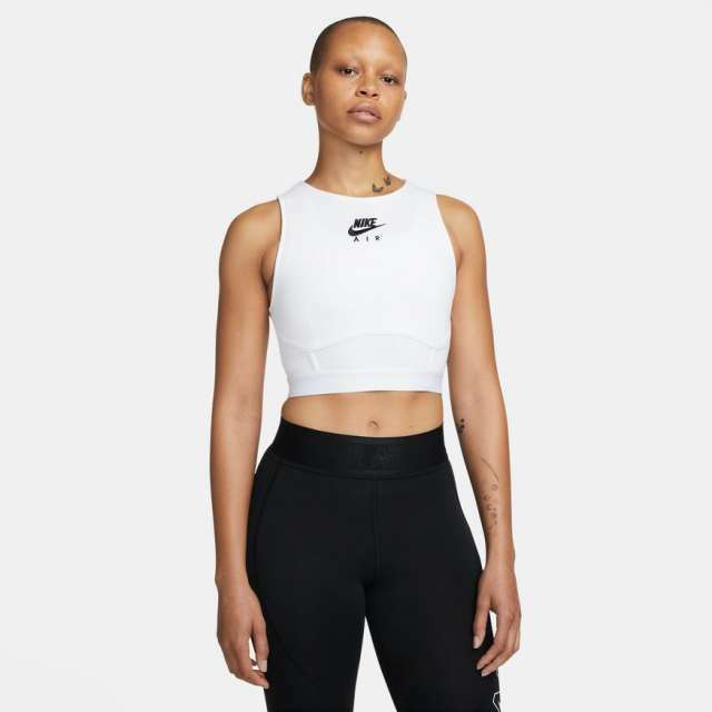 white nike air crop top