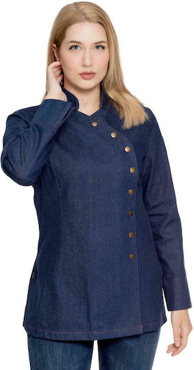 Galianni Mantel Koch Damen Blau mit Langärmelig MARGARITA
